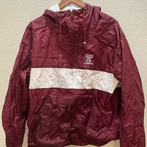 Maroon and White Texas A&M University Jacket.